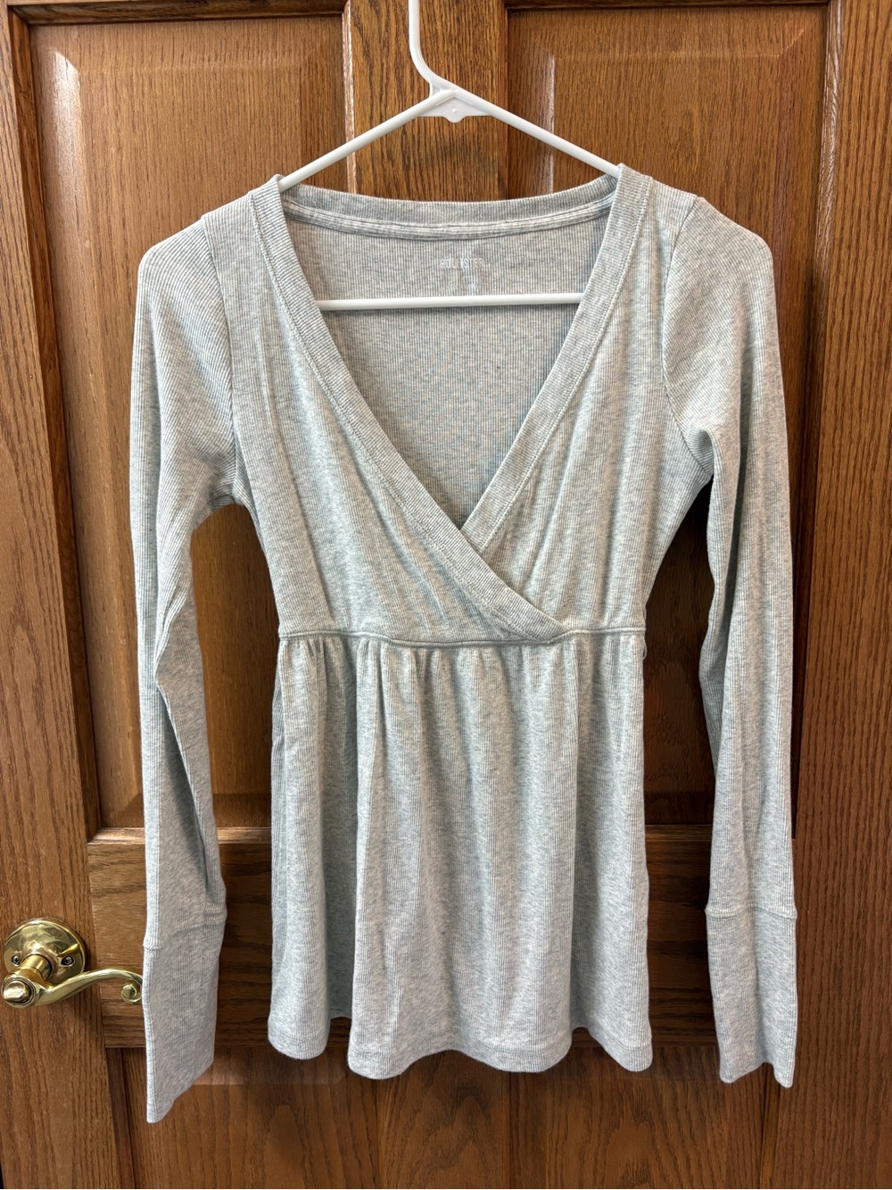 Hollister Heather Gray Wrap-Front Long Sleeve Tunic